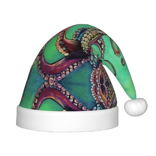 MLTRFGJ Niedliche Weihnachtsmütze mit Oktopus-Motiv, geeignet für Urlaub und Partydekoration MLTRFGJ Niedliche Weihnachtsmütze mit Oktopus-Motiv, geeignet für Urlaub und Partydekoration von MLTRFGJ