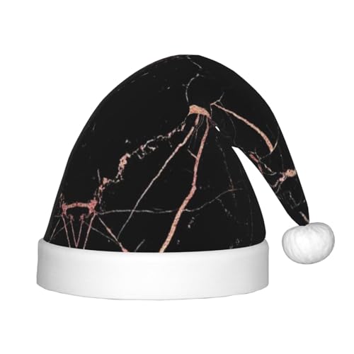 MLTRFGJ Schwarzer, rotgoldener Marmor-Druck für Kinder, Weihnachtsmütze, geeignet für Urlaub und Party-Dekoration MLTRFGJ Schwarzer, rotgoldener Marmor-Druck für Kinder, Weihnachtsmütze, geeignet für Urlaub und Party-Dekoration von MLTRFGJ