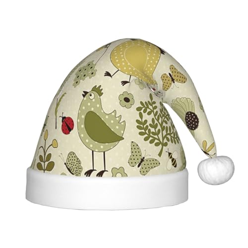 MLTRFGJ Weihnachtsmütze für Kinder, Motiv: gelbe Blätter, Huhn, bedruckt, geeignet für Urlaub und Party-Dekoration MLTRFGJ Weihnachtsmütze für Kinder, Motiv: gelbe Blätter, Huhn, bedruckt, geeignet für Urlaub und Party-Dekoration von MLTRFGJ