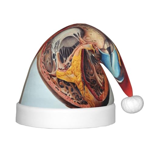 MLTRFGJ Weihnachtsmütze für Kinder, Motiv: menschliche Anatomie, Herzdiagramm, bedruckt, geeignet für Urlaub und Party-Dekoration MLTRFGJ Weihnachtsmütze für Kinder, Motiv: menschliche Anatomie, Herzdiagramm, bedruckt, geeignet für Urlaub und Party-Dekoration von MLTRFGJ