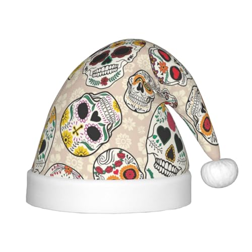 MLTRFGJ Weihnachtsmütze für Kinder, Motiv: mexikanischer Totenkopf, geeignet für Urlaub und Party-Dekoration MLTRFGJ Weihnachtsmütze für Kinder, Motiv: mexikanischer Totenkopf, geeignet für Urlaub und Party-Dekoration von MLTRFGJ