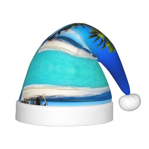 MLTRFGJ Weihnachtsmütze für Kinder, Palmen und klares Meer, geeignet für Urlaub und Party-Dekoration MLTRFGJ Weihnachtsmütze für Kinder, Palmen und klares Meer, geeignet für Urlaub und Party-Dekoration von MLTRFGJ