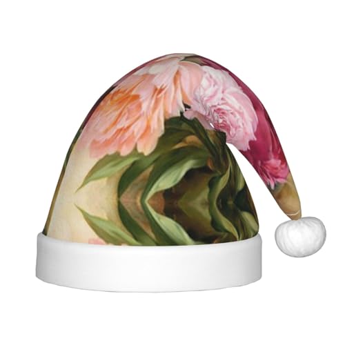 MLTRFGJ Weihnachtsmütze für Kinder, Pfingstrosenblüten, bedruckt, geeignet für Urlaub und Party-Dekoration MLTRFGJ Weihnachtsmütze für Kinder, Pfingstrosenblüten, bedruckt, geeignet für Urlaub und Party-Dekoration von MLTRFGJ