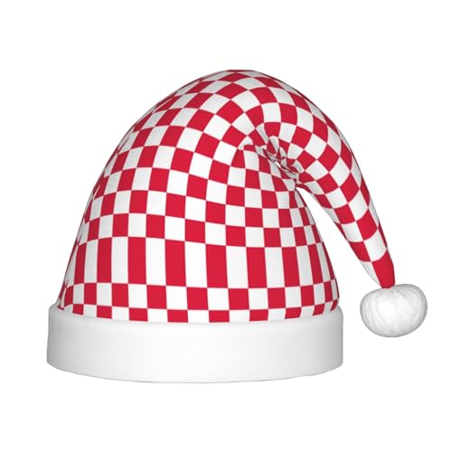 MLTRFGJ Weihnachtsmütze für Kinder, rot kariert, weiß, quadratisch, bedruckt, geeignet für Urlaub und Party-Dekoration MLTRFGJ Weihnachtsmütze für Kinder, rot kariert, weiß, quadratisch, bedruckt, geeignet für Urlaub und Party-Dekoration von MLTRFGJ