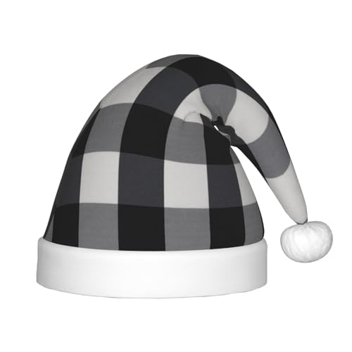 MLTRFGJ Weihnachtsmütze für Kinder, schwarz-weiß, kariert, geeignet für Urlaub und Partydekoration MLTRFGJ Weihnachtsmütze für Kinder, schwarz-weiß, kariert, geeignet für Urlaub und Partydekoration von MLTRFGJ