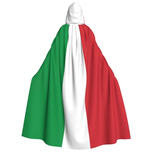 MLTRFGJ Weihnachtsumhang mit Kapuze, bedruckt, Motiv: Italien-Flagge, Party-Dekoration von MLTRFGJ