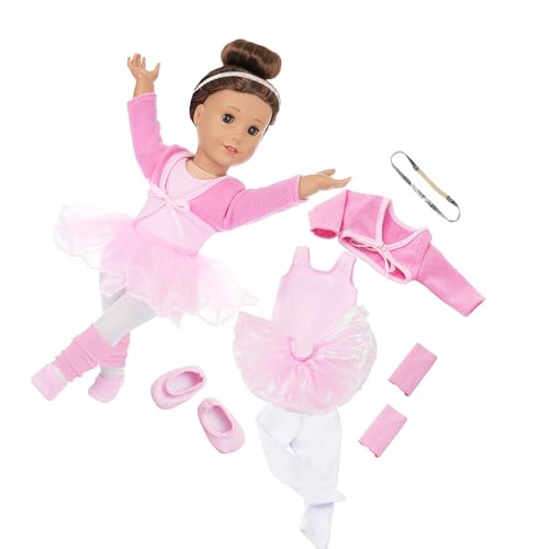 MLWSKERTY 18 Zoll Mädchenpuppen Ballett Tutu Kleid Dehnbares Elastisches Übungs Outfit Mit Atmungsaktivem Rock Und Schuhen Für Tanztraining Girl Ballet Übung Doll Kleidung MLWSKERTY 18 Zoll Mädchenpuppen Ballett Tutu Kleid Dehnbares Elastisches Übungs Outfit Mit Atmungsaktivem Rock Und Schuhen Für Tanztraining Girl Ballet Übung Doll Kleidung von MLWSKERTY