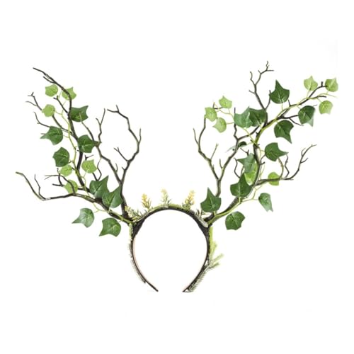MLWSKERTY Auffälliges natürliches Haarband, realistische Blumen und Geweih, Party-Haarschmuck für Fotos und Halloween, Cosplay MLWSKERTY Auffälliges natürliches Haarband, realistische Blumen und Geweih, Party-Haarschmuck für Fotos und Halloween, Cosplay von MLWSKERTY