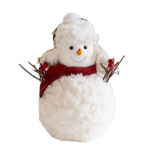 MLWSKERTY Festival Schneemann Plüsch Puppen Mit Schal Und Weihnachten Cartoon Stofftier Figur Ornament Für Urlaub Party Dekore von MLWSKERTY