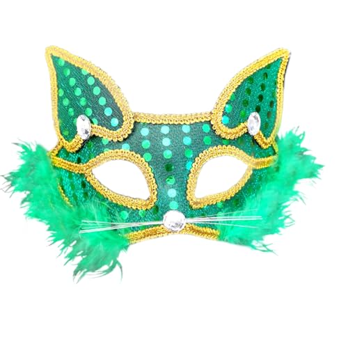 MLWSKERTY Füchse Maske Masquerade Maske Plüsch Tiermaske Dress Up Maske Katzen Maske Halbe Gesichtsmaske Für Carnivals Halloween Partys von MLWSKERTY