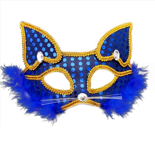 MLWSKERTY Füchse Maske Masquerade Maske Plüsch Tiermaske Dress Up Maske Katzen Maske Halbe Gesichtsmaske Für Carnivals Halloween Partys von MLWSKERTY