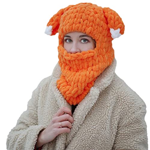 MLWSKERTY Gestrickte Frauen Winter Woolen Kappe Nette Cosplay Kostüm Für Teenager Erwachsene Größe Dame Kopfschmuck von MLWSKERTY