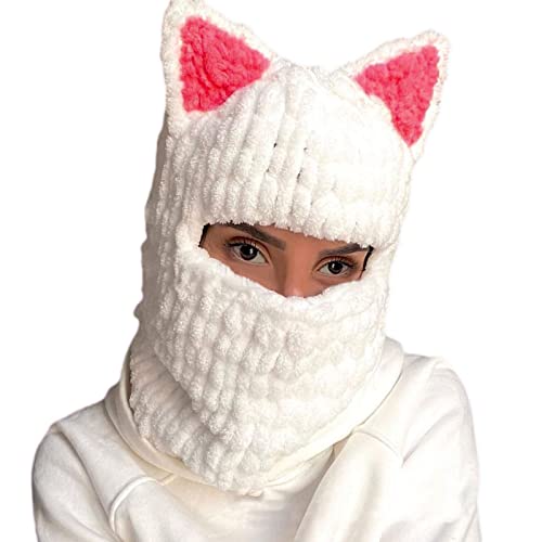 MLWSKERTY Gestrickte Frauen Winter Woolen Kappe Nette Cosplay Kostüm Für Teenager Erwachsene Größe Dame Kopfschmuck von MLWSKERTY