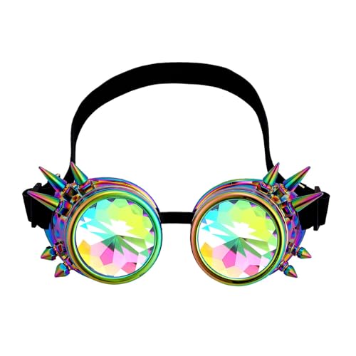 MLWSKERTY Goggles Vintage Eyewear Rainbow For ComicCon Photo Props Unisex Goggles Cosplay Supplies For Halloween von MLWSKERTY