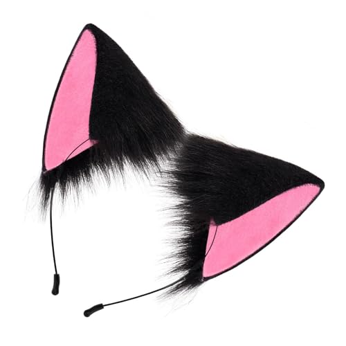 MLWSKERTY Halloween Katzen Kostüm Beinhaltet Katzen Ohren Stirnband Pelzige Heck Katzen Kostümzubehör Für Frauen Mädchen Halloween Cosplay von MLWSKERTY