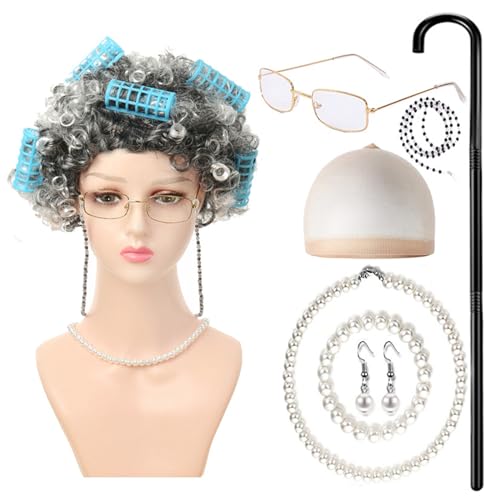 MLWSKERTY Halloween Kostüm Set Mädchen Kostüm Outfit Halskette Brille Anzieh von MLWSKERTY