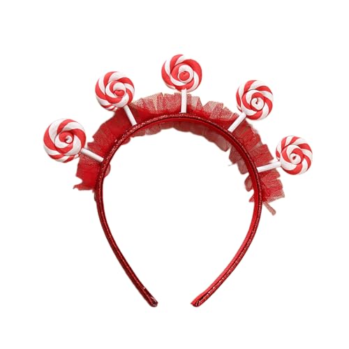 MLWSKERTY Handgemachtes Lollipop Stirnband Candy Girls Cosplay Zubehör Rüschen Candy Kopfschmuck Maskerade Halloween Cosplay Party von MLWSKERTY