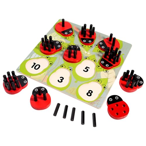 MLWSKERTY Kinder Holzzählspiel Für Vorschulkinder Lernen Handspiel Holz Nummer Matching Toy Set Für Kinder von MLWSKERTY