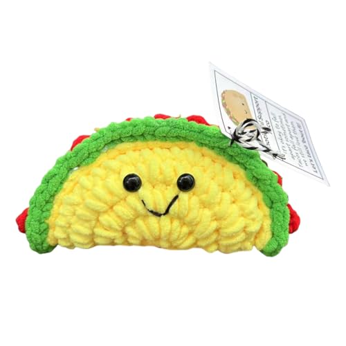 MLWSKERTY Kreative Cartoon Tacos Häkelspielzeug Gestrickte Plüschpuppen Für Emotionale Unterstützende Inspirierende Ermutigungsornamente von MLWSKERTY