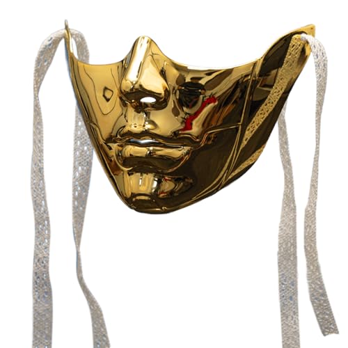 MLWSKERTY Maskerade Maske Mechanische Halbe Gesichtsmaske Party Maske Ästhetik Maske Halloween Dress Up Requisiten Für Erwachsene Frauen Männer Geschenke von MLWSKERTY