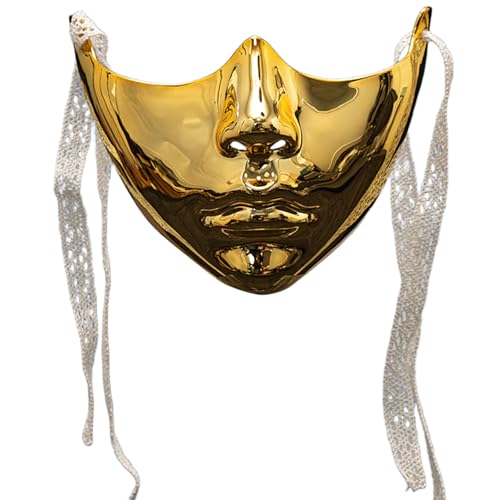 MLWSKERTY Maskerade Maske Mechanische Halbe Gesichtsmaske Party Maske Ästhetik Maske Halloween Dress Up Requisiten Für Erwachsene Frauen Männer Geschenke von MLWSKERTY