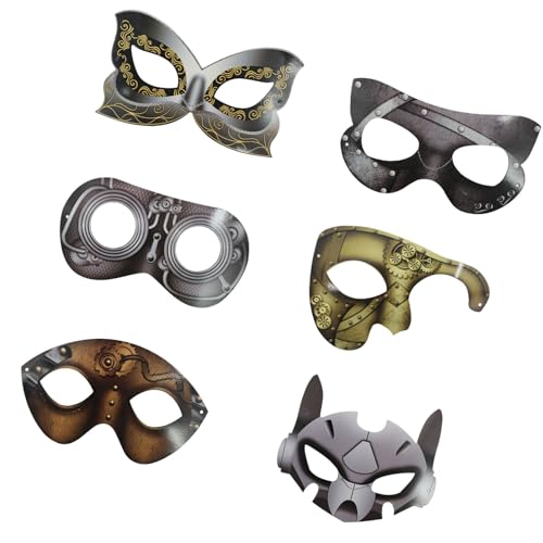 MLWSKERTY Masquerade Maske Lackierte Papiermade Maske Halbe Gesichtsmaske Cosplay Maske Für Halloween Carnivals Party Supplies von MLWSKERTY