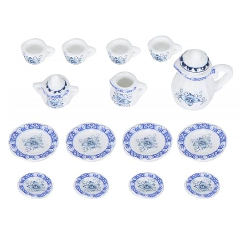 MLWSKERTY Miniaturpuppenhäuser Accessoires 15 Stücke Porzellain Cup Set Für Jungen Und Mädchen Küchendekoration Täglich Spielen von MLWSKERTY