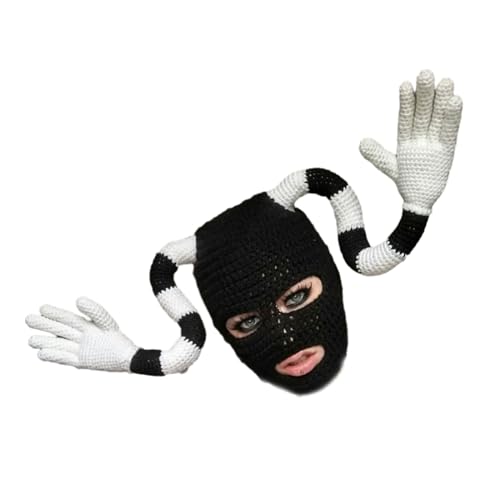 MLWSKERTY Neuheit Palm Erwachsene Handgewebte Kappe Unisex Party Mädchen Jungen Stricken MaskHat Halloween Zubehör von MLWSKERTY