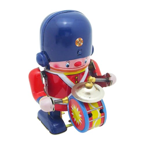 MLWSKERTY Nostalgischer Schlagzeugersoldat Roboter Zinnspielzeug Kreativer Blechwinde Windup Ornament Für Sammler Und Enthusiasten von MLWSKERTY