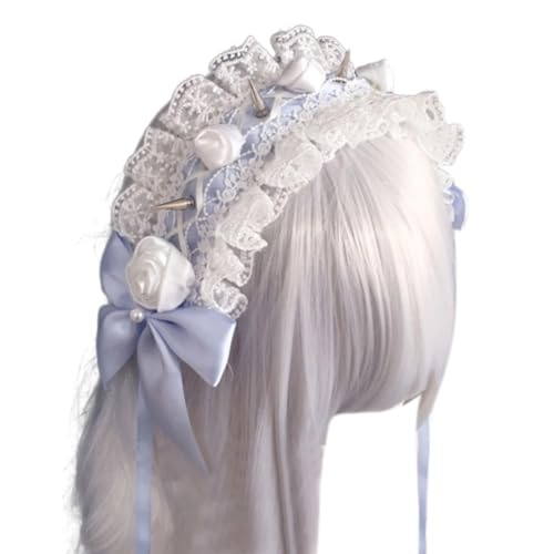 MLWSKERTY Rocker Niet Haarband Spitze Gothic Kopfbedeckung für Party Cosplay Zubehör für Musik Festivals Nachtclubs Livehouse MLWSKERTY Rocker Niet Haarband Spitze Gothic Kopfbedeckung für Party Cosplay Zubehör für Musik Festivals Nachtclubs Livehouse von MLWSKERTY