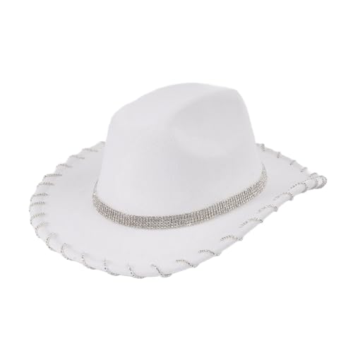 MLWSKERTY Sparkling Crystal Cowboy Hats Belt Für Junggeselle Party Cowboy Hüte Für Schauspieler Schauspielerin von MLWSKERTY