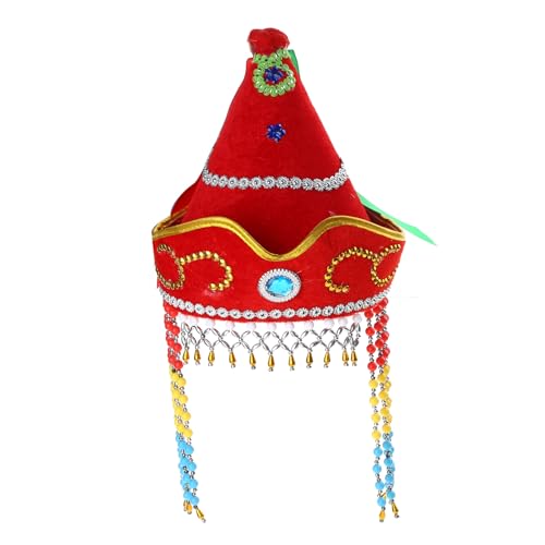 MLWSKERTY Stilvoller Mongolischer Cosplay Partys. Traditioneller Mongolischer Kostümhut Reisen Bühnenauftritte Requisiten Kopfbedeckung von MLWSKERTY