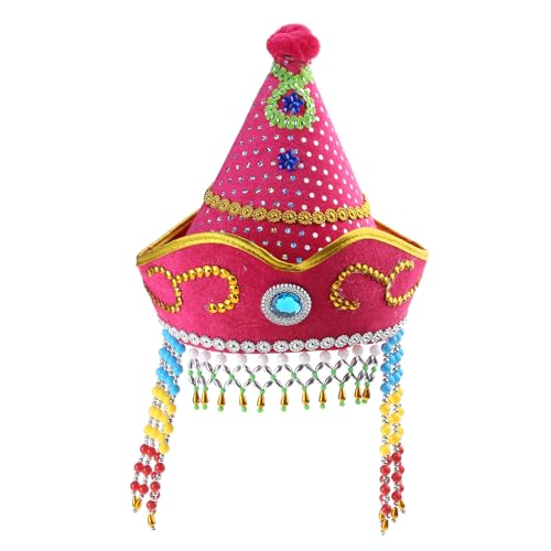MLWSKERTY Stilvoller Mongolischer Cosplay Partys. Traditioneller Mongolischer Kostümhut Reisen Bühnenauftritte Requisiten Kopfbedeckung von MLWSKERTY