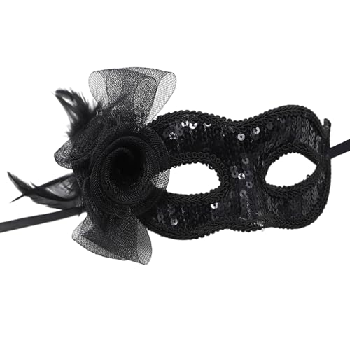 MLWSKERTY Venezianer Maske Augenmaske Halbgesichtsmaske Augenmaske Für Maskerade Proms Halloween Party Cosplay Fotoshooting Geschenk von MLWSKERTY