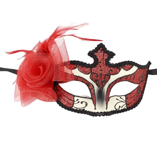 MLWSKERTY Venezianer Maske Halbe Gesichtsmaske Halloween Maske Masquerade Maske Party Maske Mardi Gras Maske Federmaske Für Karnevale von MLWSKERTY