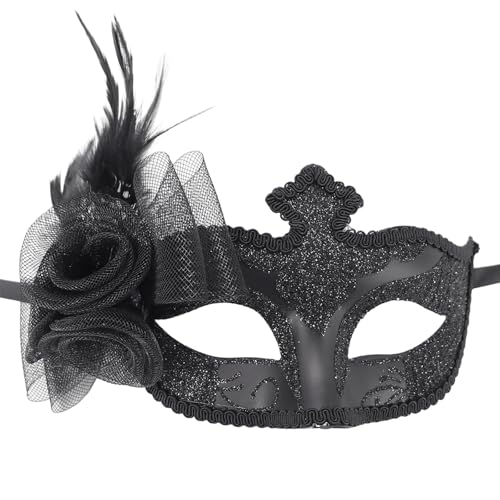 MLWSKERTY Venezianer Maske Halbe Gesichtsmaske Halloween Maske Masquerade Maske Party Maske Mardi Gras Maske Federmaske Für Karnevale von MLWSKERTY