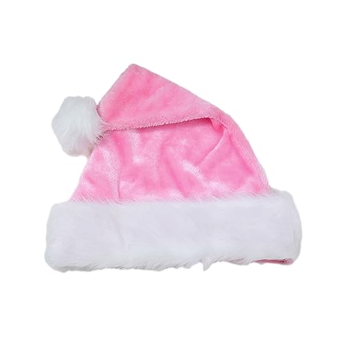 MLWSKERTY Weihnachtsmannmütze Dickem Plüsch Weißer Krempe Weihnachtsfeiern Dress Up Cosplay Mehrfarbig von MLWSKERTY