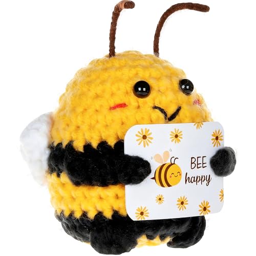 MLZTINGR Handgehäkelte Glücksbiene – Süßes Pocket Hug Motiv – Positives Geschenk für Familie, Freunde & Büro – 1 Stück MLZTINGR Handgehäkelte Glücksbiene – Süßes Pocket Hug Motiv – Positives Geschenk für Familie, Freunde & Büro – 1 Stück von MLZTINGR