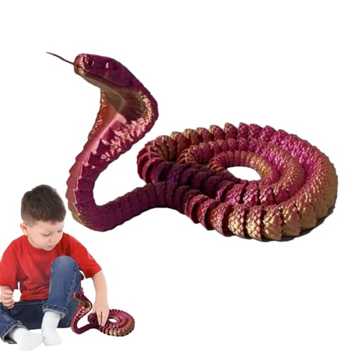 MLqkpwy 3D-Schlangen-Stressspielzeug, 3D-gedruckte Schlange | 3D-Tiere Schlangenspielzeug - Streich-Requisiten, Schreibtisch-Dekoration, bewegliche Schlange, 3D-gedrucktes Spielzeug für Kinder und von MLqkpwy