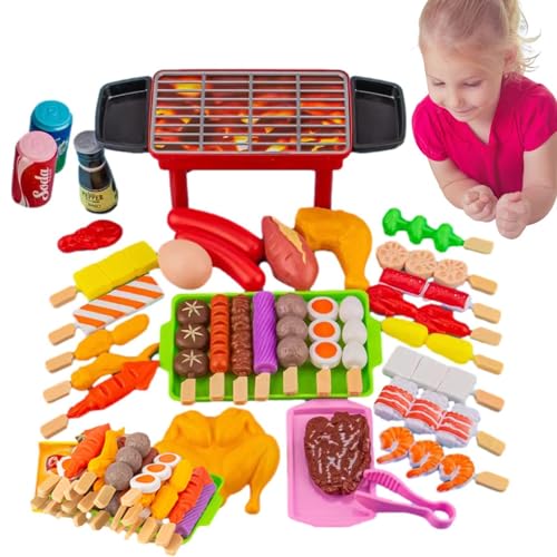 MLqkpwy BBQ Grill Spielzeug Essen | Kinder BBQ Grill Spielzeug, Küche Spielzeug Set, Kinder Grill Playset, 22x16x6 cm Interaktives Spielzeug Für Kinder, Kochspielset, BBQ Grill 35 (The Grill pan co von MLqkpwy