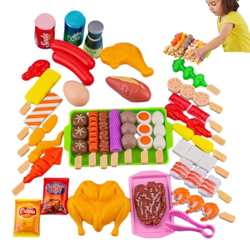 MLqkpwy BBQ Grill Spielzeug Essen | Kinder BBQ Grill Spielzeug, Küche Spielzeug Set, Kinder Grill Playset, 22x16x6 cm Interaktives Spielzeug Für Kinder, Kochspielset, BBQ 35 von MLqkpwy