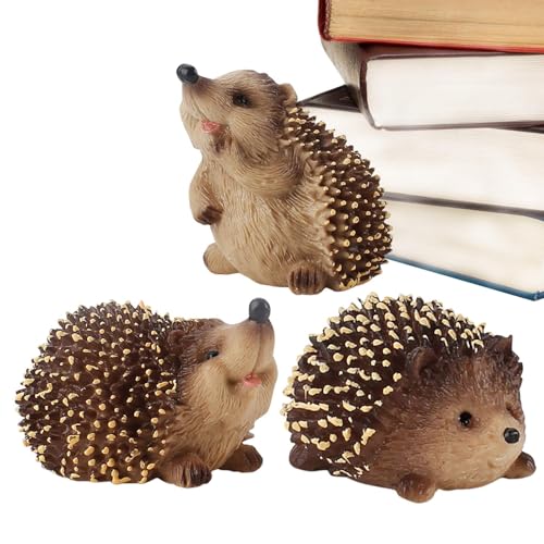 MLqkpwy Garten Igel Deko Gartenfiguren - 3 Igel Figur HerbstDeko, Igel Ornament Spielset, Igel Figuren Gartentiere Figuren, Wetterfest Gartentiere Figuren Gartenfigur Tierfigur, Hedgehog Figur von MLqkpwy