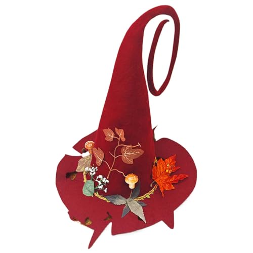 MLqkpwy Halloween-Hexenhüte, Halloween-Hut, Filzhut der bösen Hexe | Hexen-Cosplay-Kostüm-Zubehör, Halloween-Partyzubehör für und MLqkpwy Halloween-Hexenhüte, Halloween-Hut, Filzhut der bösen Hexe | Hexen-Cosplay-Kostüm-Zubehör, Halloween-Partyzubehör für und von MLqkpwy