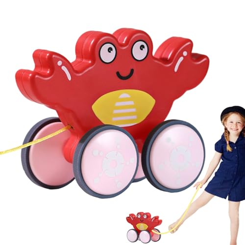 MLqkpwy Nachziehspielzeug, Nachziehspielzeug für 1-Jährige,Niedliches Push-Pull-Spielzeug in Tierform - Lernspielzeug zum Gehen und Balancieren, interaktives Ziehspielzeug mit leisem Reifen, für die von MLqkpwy