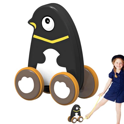 MLqkpwy Nachziehspielzeug für 1-Jährige, Nachziehspielzeug - Lustiges süßes Zugschnurspielzeug, Push-Pull-Spielzeug - Lernspielzeug zum Gehen und Balancieren mit Gummirädern, interaktives von MLqkpwy