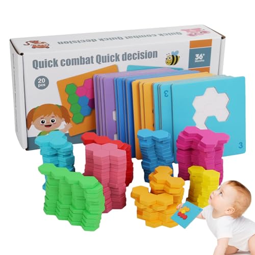 MLqkpwy Puzzle aus Holzblöcken, sechseckiges Puzzle aus Holz – Tangram-Puzzle aus Holz, lustiges Spielzeug für Studenten, Kleinen, Sohn, Neffen, Nichten MLqkpwy Puzzle aus Holzblöcken, sechseckiges Puzzle aus Holz – Tangram-Puzzle aus Holz, lustiges Spielzeug für Studenten, Kleinen, Sohn, Neffen, Nichten von MLqkpwy