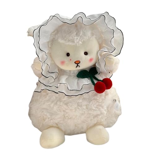 MLqkpwy Schaf aus Plüsch, Plüschtier aus Schaf, Plüschspielzeug aus gefülltem Lamm | weiches und niedliches Schaf mit Kirschplüsch, Plüschspielzeug für MLqkpwy Schaf aus Plüsch, Plüschtier aus Schaf, Plüschspielzeug aus gefülltem Lamm | weiches und niedliches Schaf mit Kirschplüsch, Plüschspielzeug für von MLqkpwy