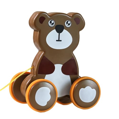 MLqkpwy Schiebespielzeug, Nachziehspielzeug für 1-Jährige,Niedliches Push-Pull-Spielzeug in Tierform | Lernspielzeug zum Gehen und Balancieren, interaktives Ziehspielzeug mit leisem Reifen, für die von MLqkpwy