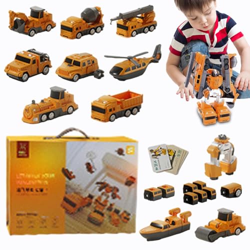 MLqkpwy Spielfahrzeug-Set, Spielzeug mit verwandelnden Fahrzeugen - Magnetische Kinderfahrzeuge, zusammengebautes Konstruktionsspielzeug | Fahrzeugblöcke, Sammelfiguren für Kinder für Schlafsaal, von MLqkpwy