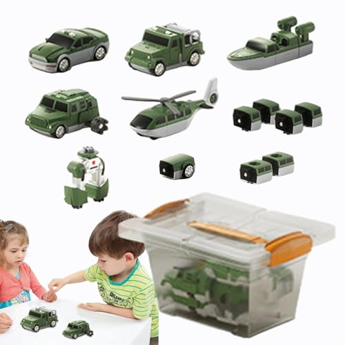 MLqkpwy Zusammengebautes Spielzeugauto, Spielfahrzeug-Set,Verwandelnde Bauautos, Spielzeugfahrzeuge für Kinder - Sammelfiguren für Jungen und Mädchen, Spielfahrzeuge für Schlafzimmer, Wohnzimmer, von MLqkpwy